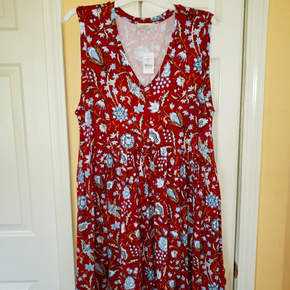 Loft Floral dress, Size L